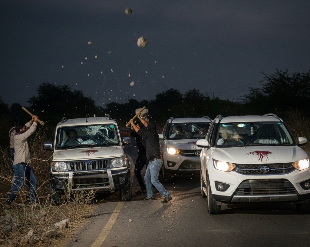 खळबळजनक : “महसुल”च्या ताफ्यावर दरोडेखोरांचा हल्ला
