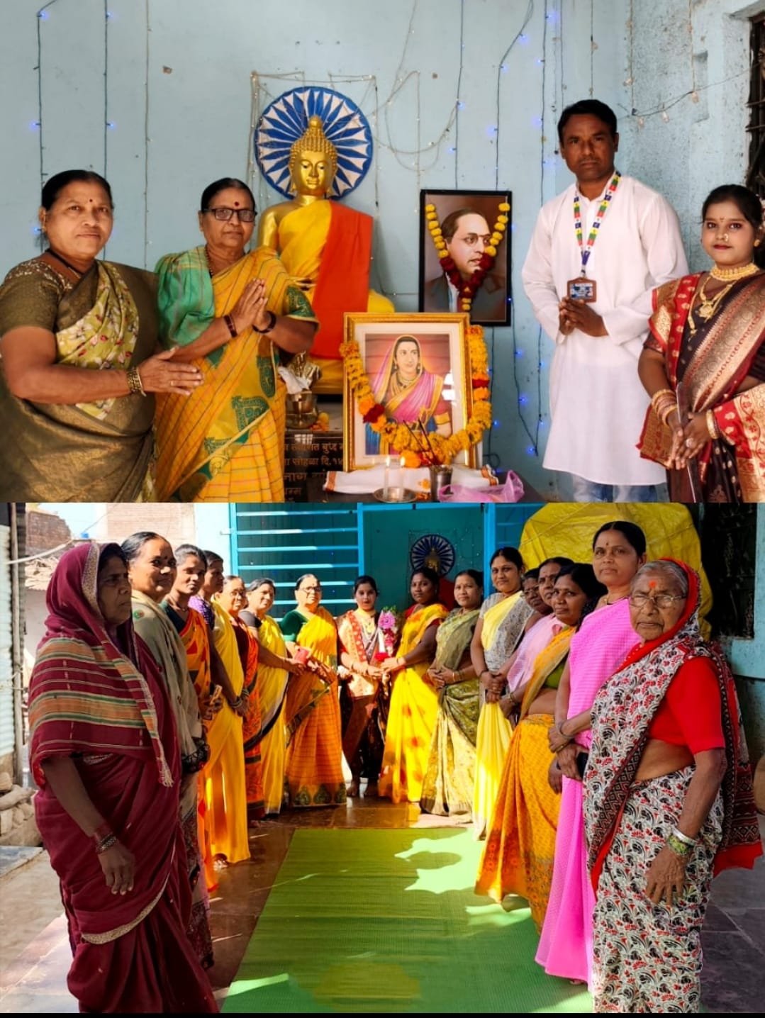 अजिंठा बुद्ध विहारात माँसाहेब जिजाऊंना अभिवादन