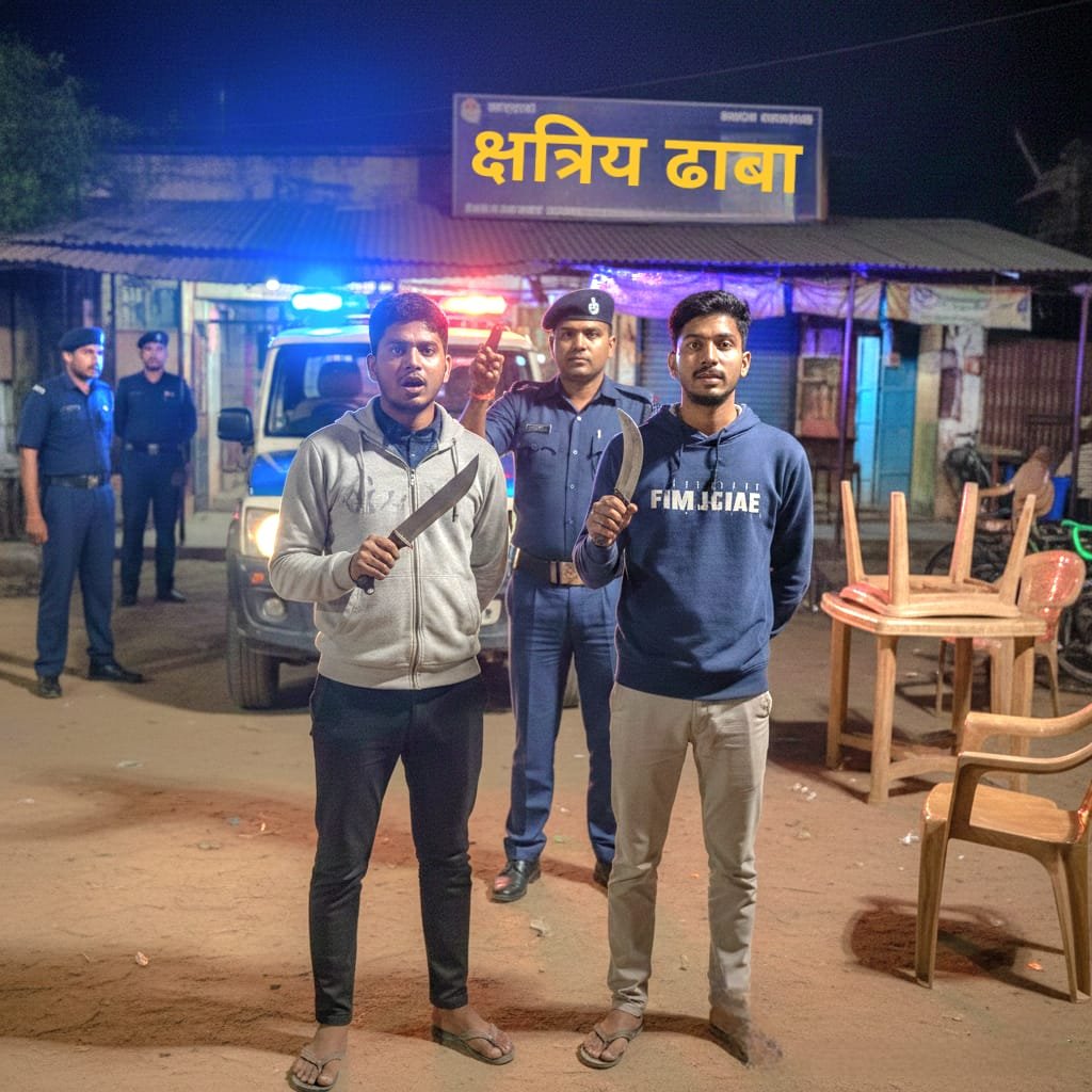 खामगाव: क्षत्रिय ढाब्यावर दोन तरुणांकडून घातक शस्त्रे जप्त