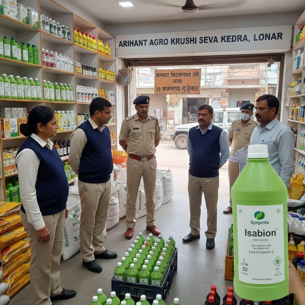 लोणारमध्ये बनावट कीटकनाशके पकडली