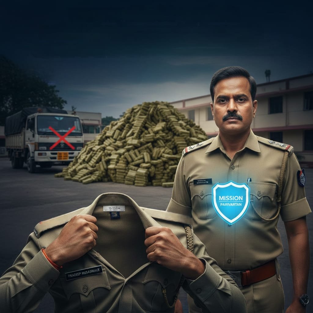 गांजा तस्कर पोलीस अंमलदाराची गचाळपट्टी