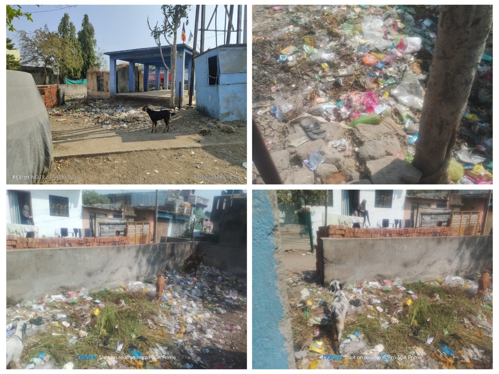 रायपूर येथील सामाजिक सभागृह परिसरात घाणीचे साम्राज्य