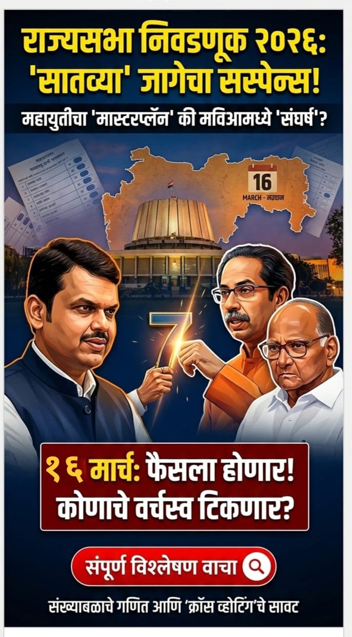 राज्यसभा निवडणूक २०२६: १६ मार्चला फैसला!