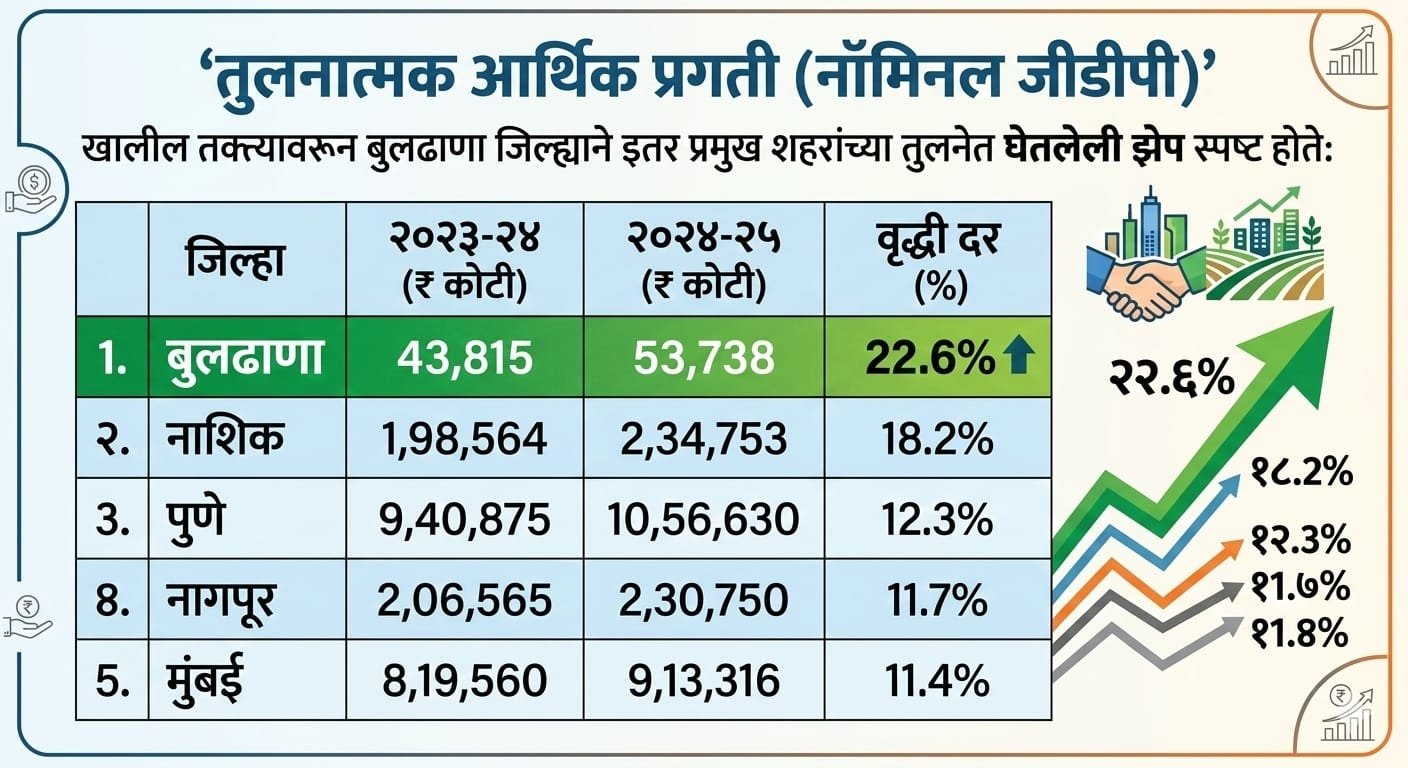 खुशखबर! मातृतीर्थ बुलढाणा जिल्हा ठरला महाराष्ट्राचा ‘ग्रोथ लीडर’