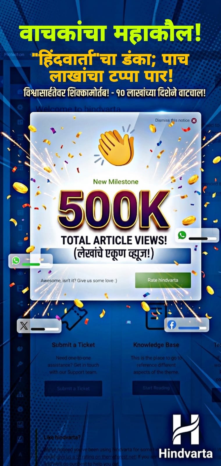 वाचकांचा महाकौल! ‘हिंदवार्ता’ न्यूज पोर्टलचा ५ लाखांचा टप्पा पार