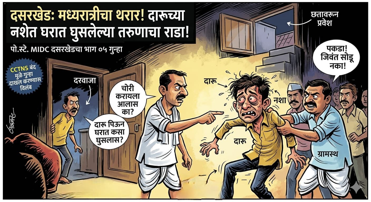 दारूच्या नशेत घरात घुसन तरुणाचा राडा; जीवे मारण्याची दिली धमकी
