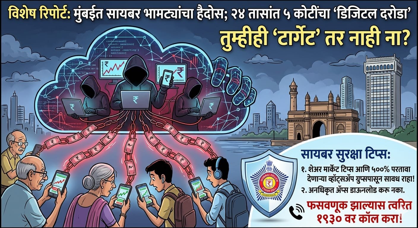 विशेष रिपोर्ट: मुंबईत सायबर भामट्यांचा हैदोस; २४ तासांत ५ कोटींचा ‘डिजिटल दरोडा’