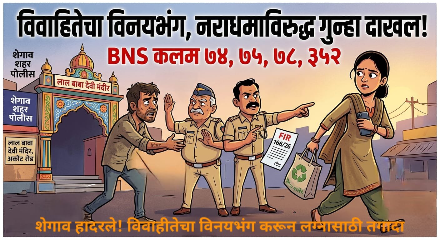 शेगाव हादरले! विवाहीतेचा विनयभंग करून लग्नासाठी तगादा