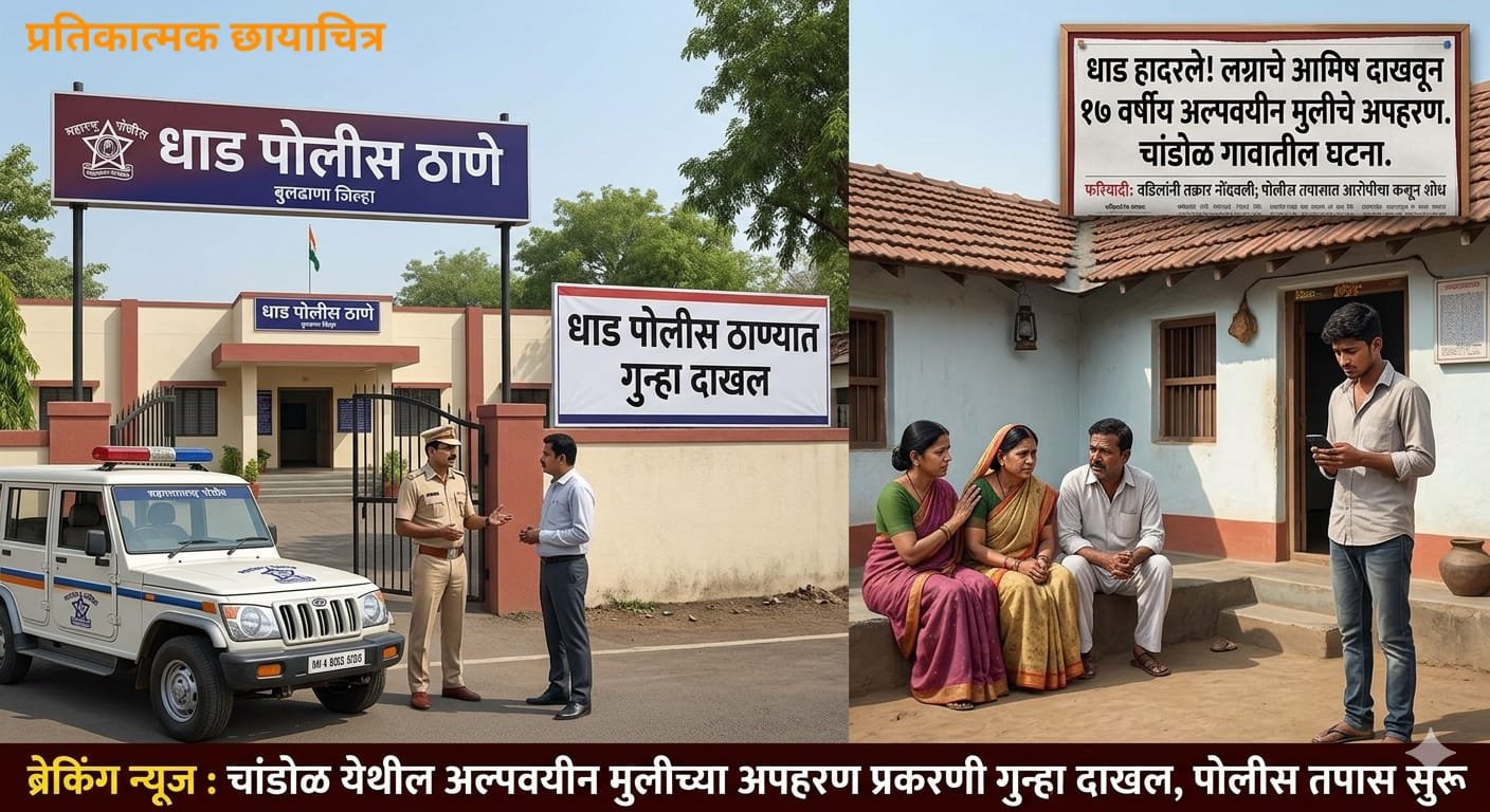 धाड हादरले! लग्नाचे आमिष दाखवून १७ वर्षीय अल्पवयीन मुलीचे अपहरण