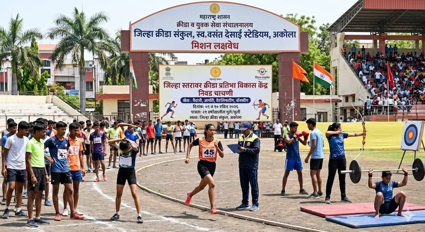 अकोला जिल्ह्यात ‘मिशन लक्षवेध’ अंतर्गत क्रीडा प्रतिभा विकास केंद्रासाठी निवड चाचणी