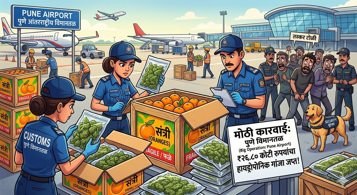 २७ कोटींचा हायड्रोपोनिक गांजा जप्त, संत्र्याच्या खोक्यातून सुरू होती तस्करी