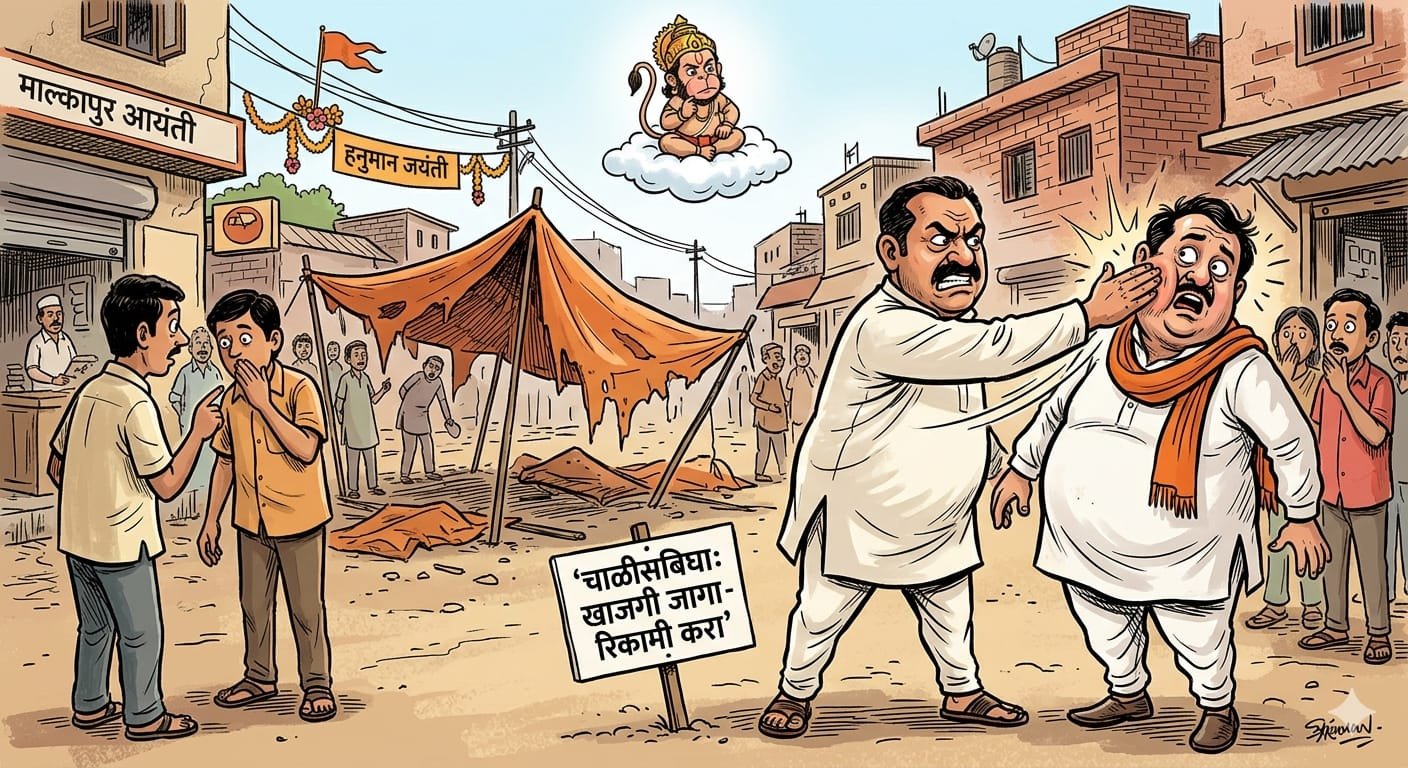 हनुमान जयंतीला भरचौकात ‘प्रसाद’, कोण तो लाडका पदाधिकारी?